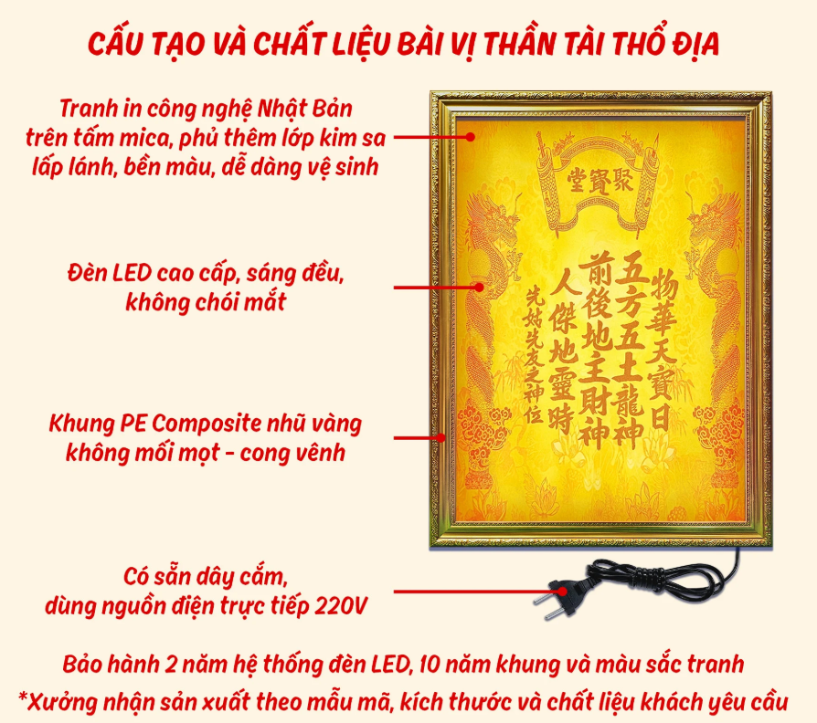 TÌM HIỂU VỀ BÀI VỊ THẦN TÀI THỔ ĐỊA TRÊN BÀN THỜ